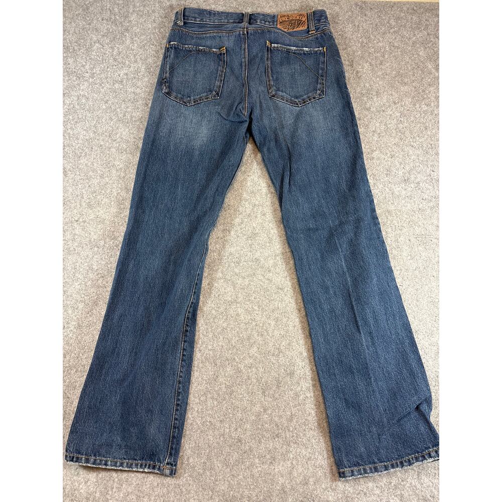 Vintage Fox Denim Jeans Mens 30x32 Blue Baggy Skater Streetwear Distressed Y2K